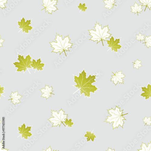 Obraz na płótnie Seamless pattern with autumn leaves. Vector illustration. w salonie