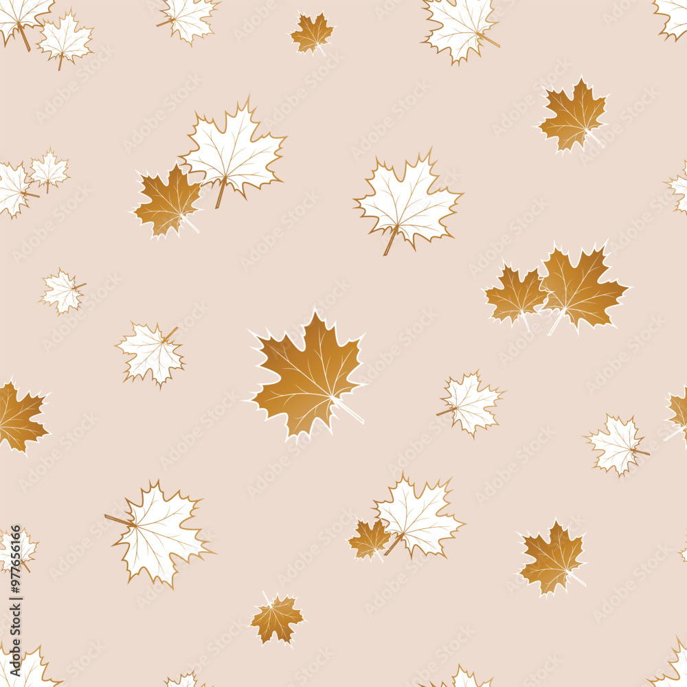 Seamless pattern with autumn leaves. Vector illustration. Seamless pattern with autumn leaves. Vector illustration.