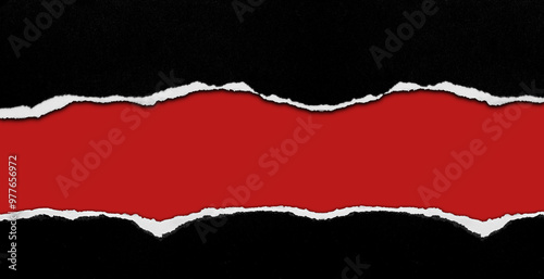 Wallpaper Mural Ripped black paper on red background Torontodigital.ca