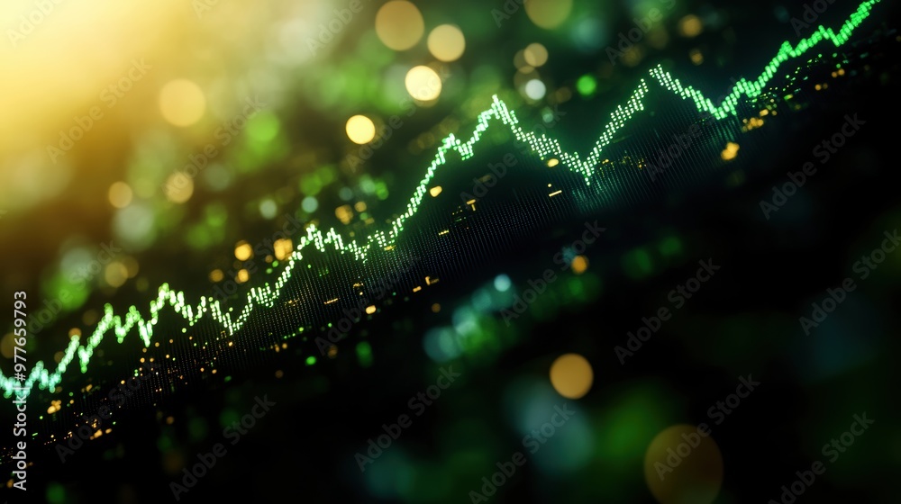 A vibrant abstract representation of a growth chart with glowing lines and bokeh effects, symbolizing progress and success. A vibrant abstract representation of a growth chart with glowing lines and bokeh effects, symbolizing progress and success.
