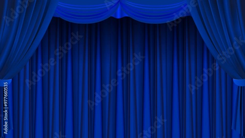 blue theater curtain opening animation