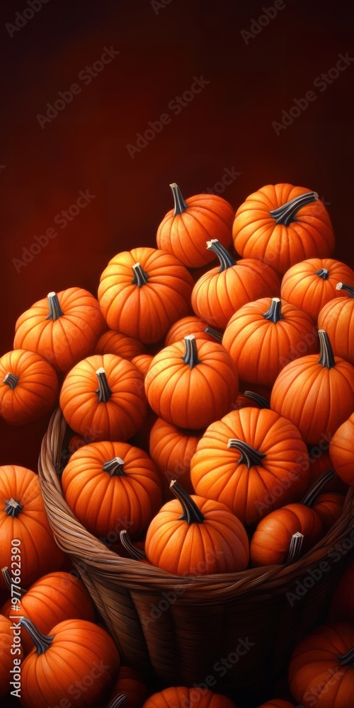 A vibrant display of fresh pumpkins in a wicker basket, showcasing their rich orange color against a warm backdrop. A vibrant display of fresh pumpkins in a wicker basket, showcasing their rich orange color against a warm backdrop.