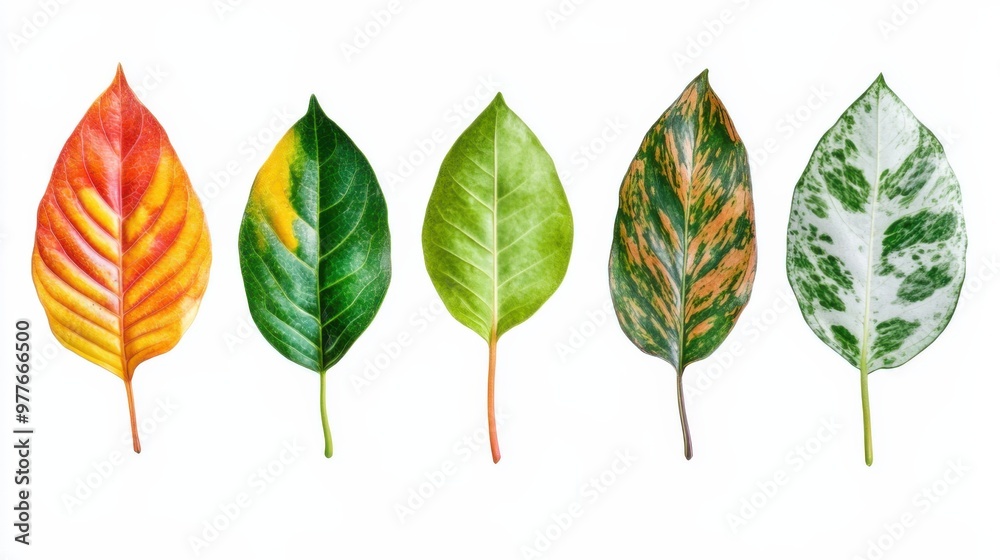 Fototapeta premium Illustration of fresh realistic leaves