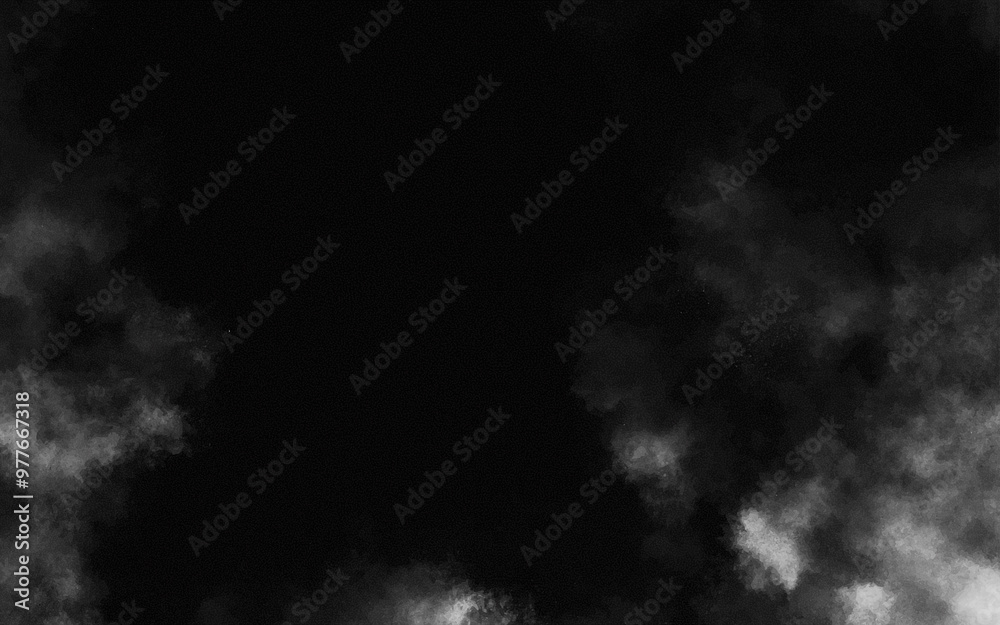 Abstract black and white realistic smoke clouds with shadow overlay effect background. Mystery dark background with spooky white light and fog. Vector illustration of smoky mist toxic vapor on floor. Abstract black and white realistic smoke clouds with shadow overlay effect background. Mystery dark background with spooky white light and fog. Vector illustration of smoky mist toxic vapor on floor.