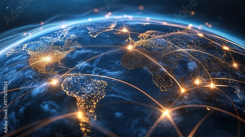 global network of business professionals connected by digital lines, modern and innovative