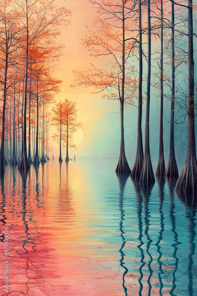Rainbow Swamp in Bald Cypress Forest Rainbow Swamp in Bald Cypress Forest