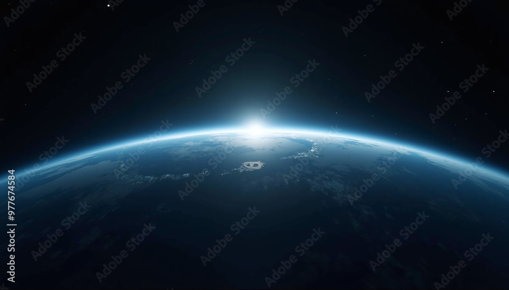the earth from space with the sun shining in the background the earth from space with the sun shining in the background