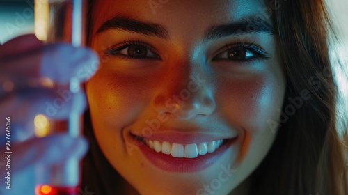 Optimistic Scientist Examining Sample