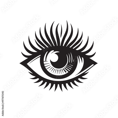 Eye logo, icon. Eye vector silhouette. Eye vector icon isolated on white background.