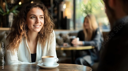 entrepreneur building relationships at a coffee meeting in a chic cafe
