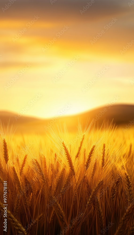 Golden wheat fields under a soft sunset glow, creating a serene and peaceful landscape perfect for agriculture themes. Golden wheat fields under a soft sunset glow, creating a serene and peaceful landscape perfect for agriculture themes.