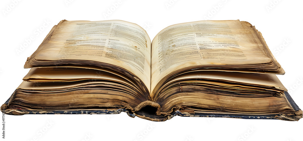 Fototapeta premium Open book isolated on transparent Background PNG