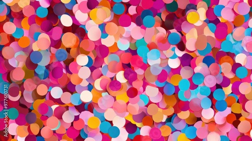 Colorful, round confetti. as abstract background, wallpaper, banner, texture design with pattern - vector.