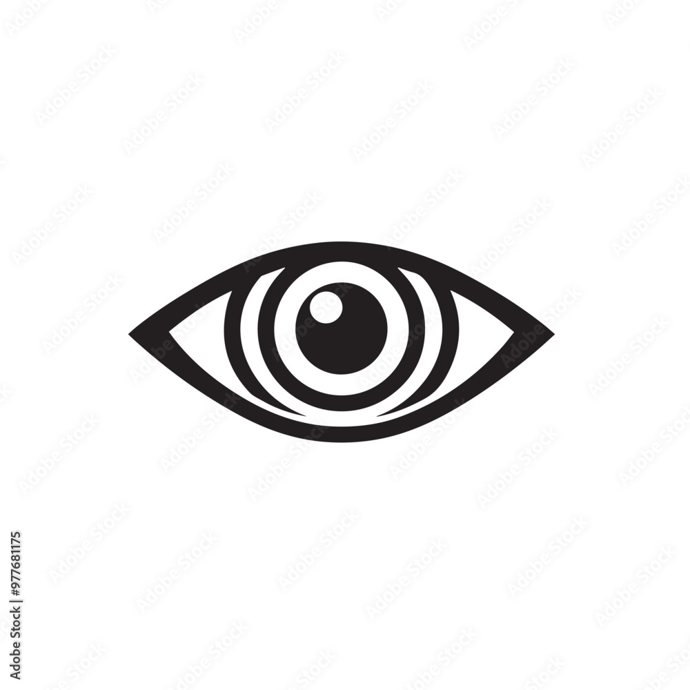 Eye logo, icon. Eye vector silhouette. Eye vector icon isolated on white background. Eye logo, icon. Eye vector silhouette. Eye vector icon isolated on white background.