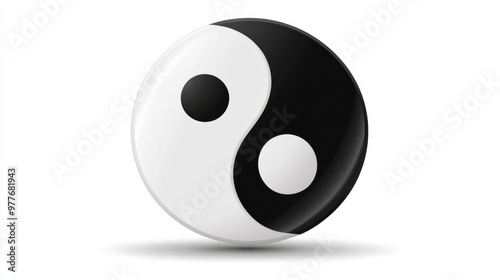 Realistic 3d yin yang symbol