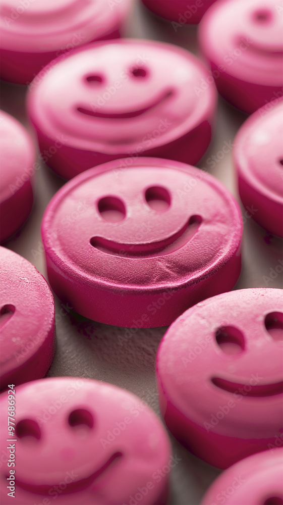 Several pills of MDMA (Extasy) on table distributed by drug dealers Several pills of MDMA (Extasy) on table distributed by drug dealers