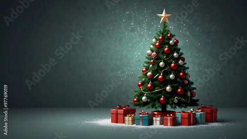 merry christmas tree greeting 