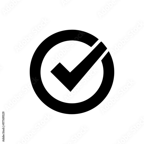 black check mark in a circle no background