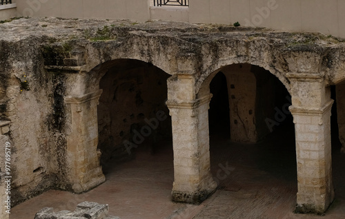 The Church of the Holy Spirit in Matera (Basilicata, Italy) is a treasure of rock architecture, dug directly into the tuff rock, dates back to the 9th century and is one of the oldest in Matera photo