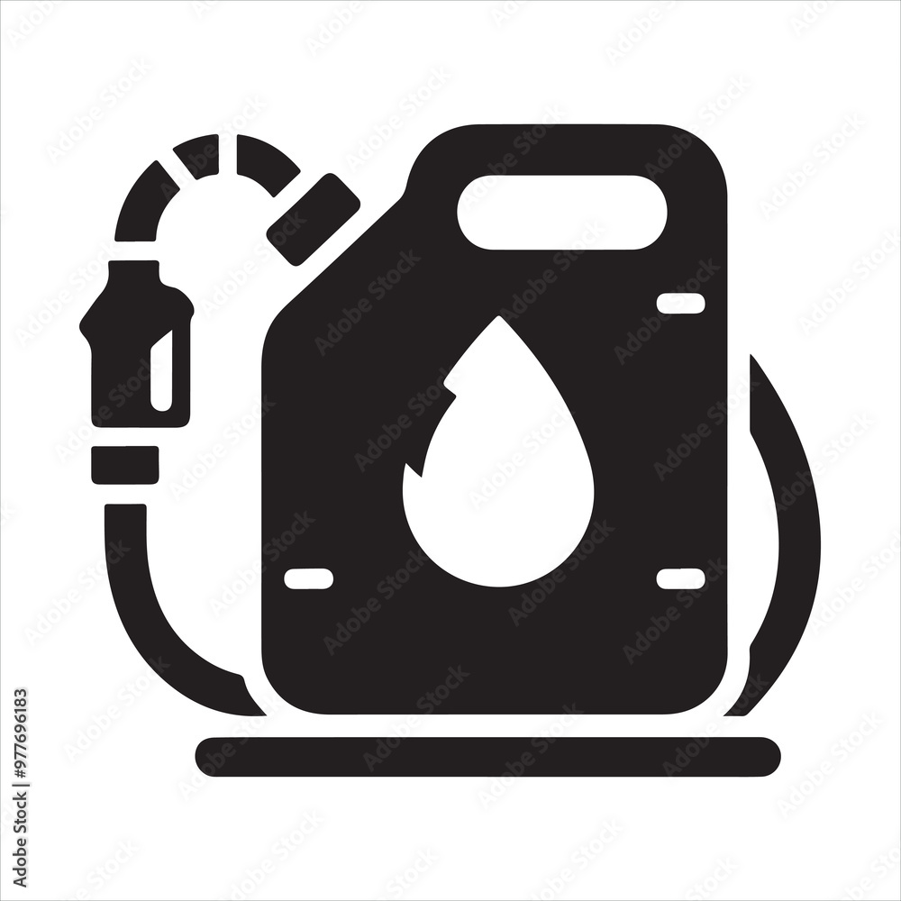 Petrol icon silhouette on white background
Petrol icon silhouette on white background