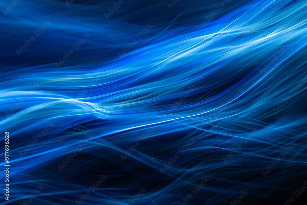 Fototapeta premium A blue wave with a lot of white lines