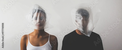 People with Plastic Bags on Heads