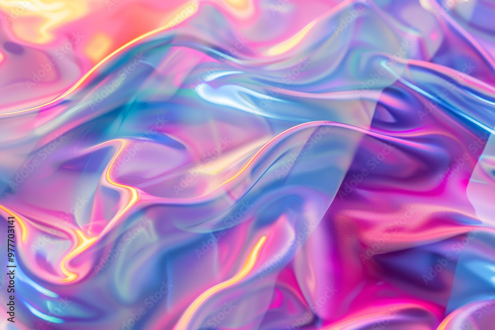 Obraz premium A colorful, flowing piece of fabric with a rainbow pattern