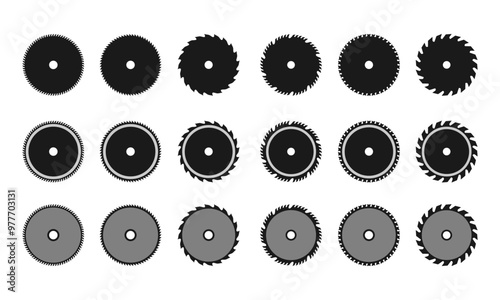 circular saw blades icon set vector illustration isolated on white background.