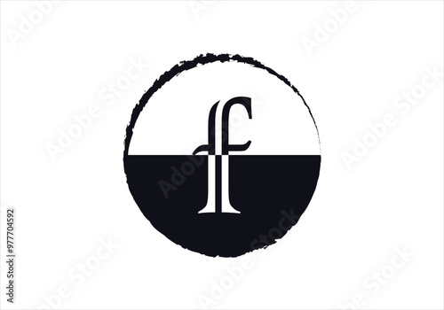 Letter F logo initial design template