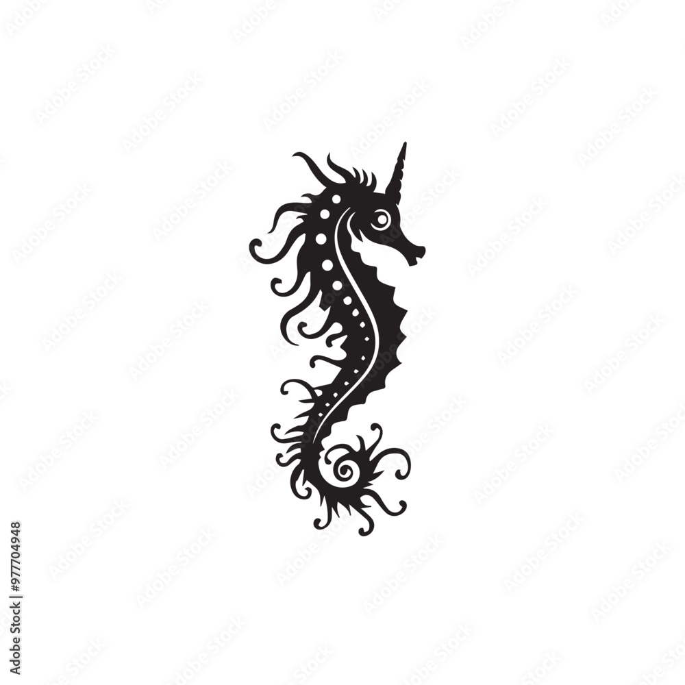 Seahorse in cartoon, doodle style . Image for t-shirt, web, mobile apps and ui. Isolated 2d vector illustration in logo, icon, sketch style, Eps 10, black and white. AI Generative Seahorse in cartoon, doodle style . Image for t-shirt, web, mobile apps and ui. Isolated 2d vector illustration in logo, icon, sketch style, Eps 10, black and white. AI Generative