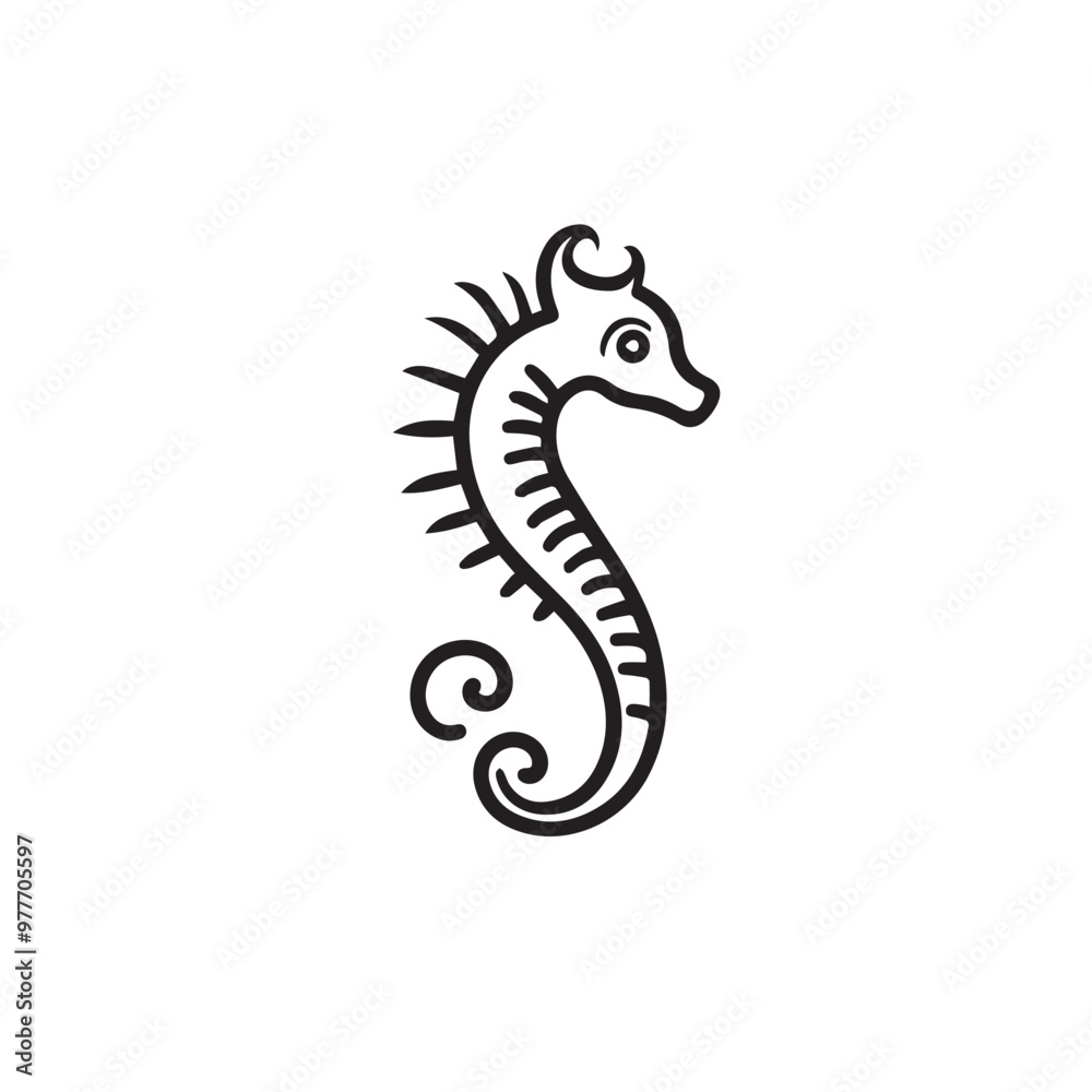 Seahorse in cartoon, doodle style . Image for t-shirt, web, mobile apps and ui. Isolated 2d vector illustration in logo, icon, sketch style, Eps 10, black and white. AI Generative Seahorse in cartoon, doodle style . Image for t-shirt, web, mobile apps and ui. Isolated 2d vector illustration in logo, icon, sketch style, Eps 10, black and white. AI Generative