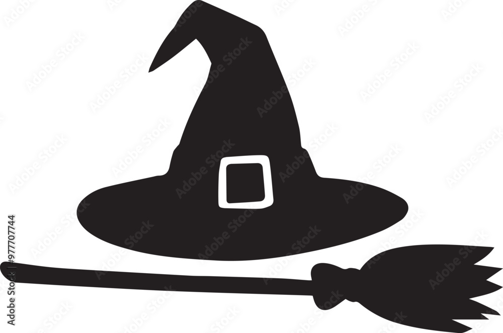 Witch Hat Silhouette Vector Icon illustration. Witch Hat Silhouette Vector Icon illustration.