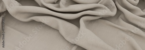 Elegant drapery of delicate beige fabric.