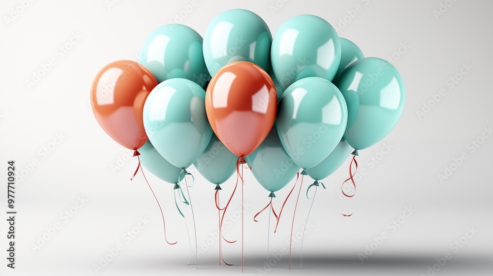 Balloons on transparent PNG background, isolated on white background Balloons on transparent PNG background, isolated on white background