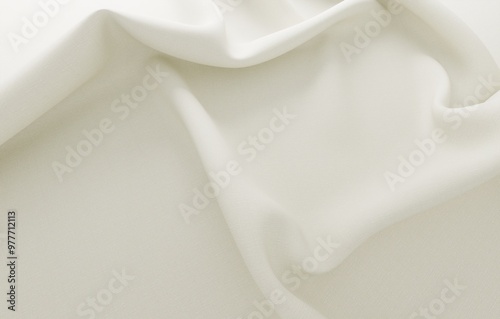 Delicate white fabric with soft folds. 