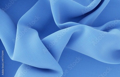 Elegant drapery of delicate blue fabric.