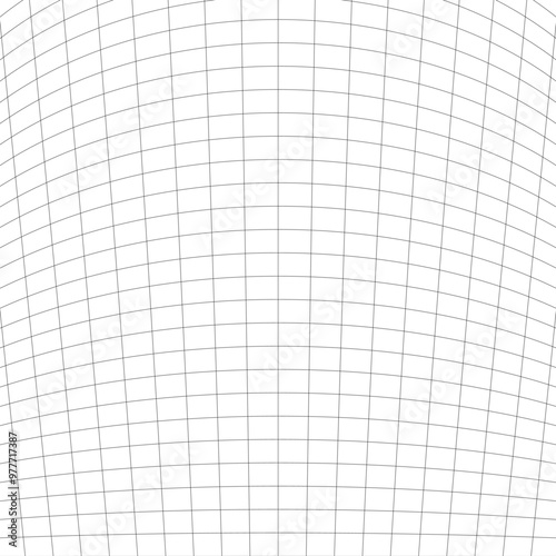 Vector illustration of lines intersecting each other in curved three dimensional grid-like pattern. Blueprint for plans, layouts, or decorative elements in design and architecture. Geometric backgroun