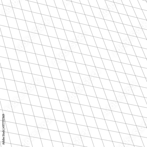 Vector illustration of lines intersecting each other in inclined grid-like pattern. Blueprint for plans, layouts, or decorative elements in design and architecture. Geometric background for representa