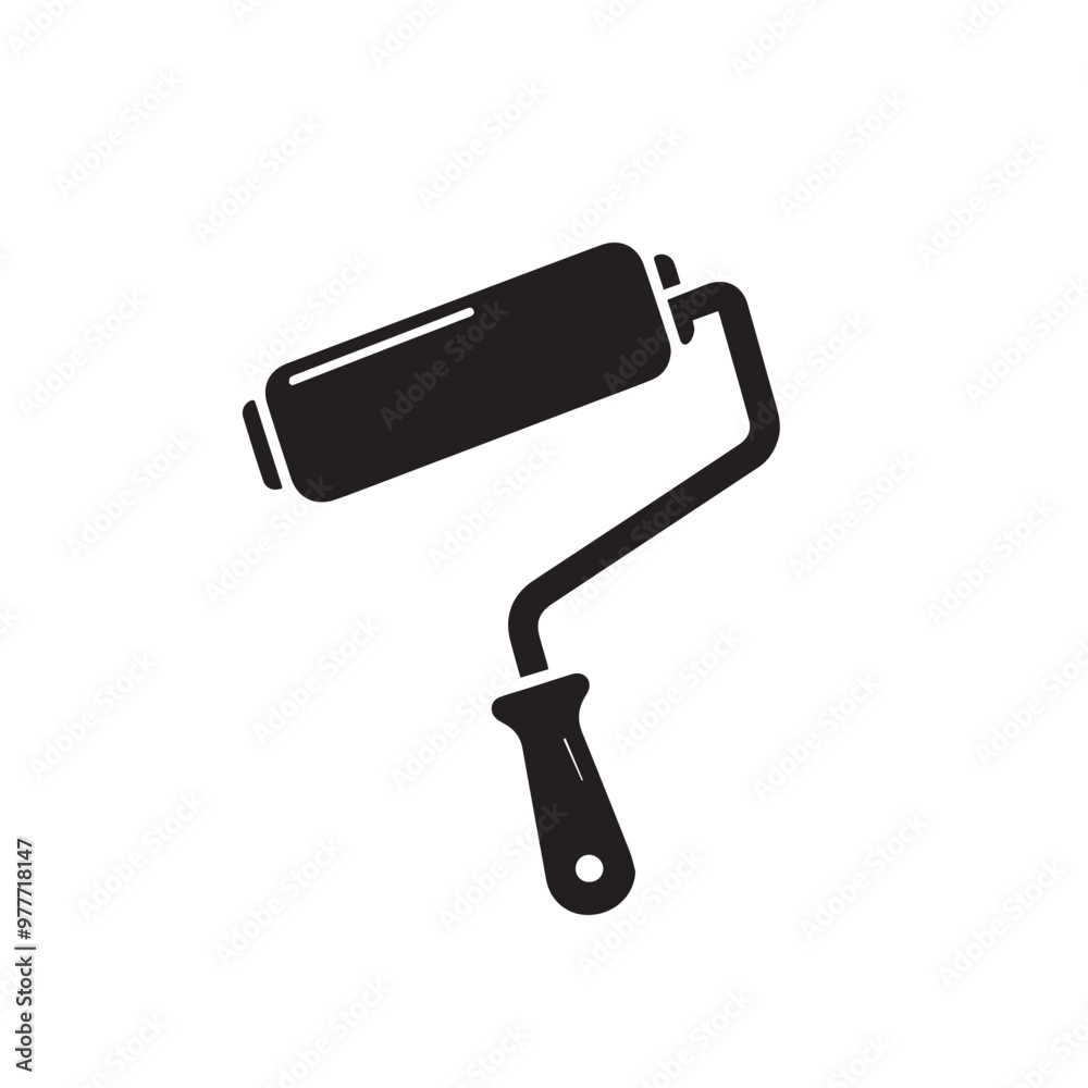 Paint Roller silhouette. Paint Roller vector design isolated on white background. Paint Roller logo, icon Paint Roller silhouette. Paint Roller vector design isolated on white background. Paint Roller logo, icon