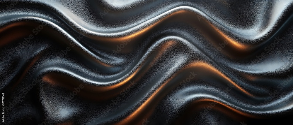 Abstract waves of silky fabric with a metallic shine. Abstract waves of silky fabric with a metallic shine.