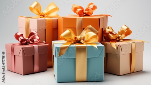 birthday gift boxes, isolated white background