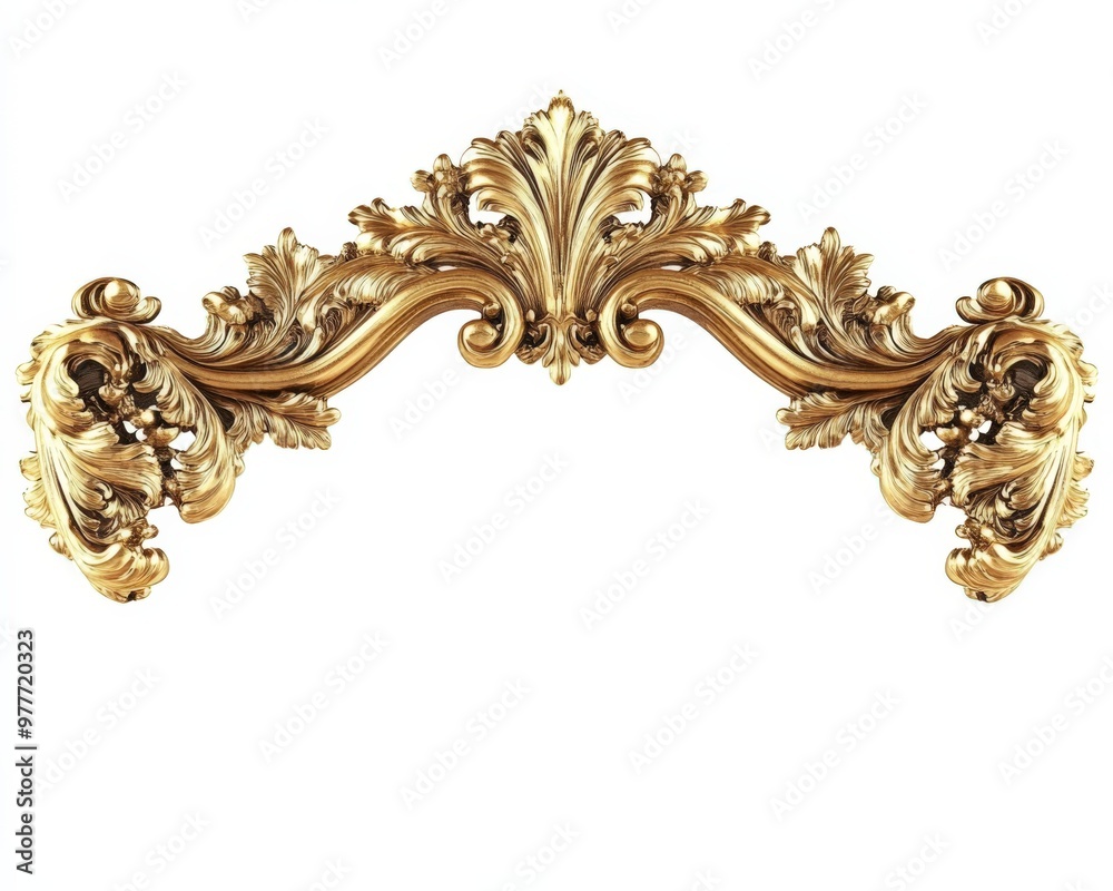 Gold Baroque Frame. Elegant Old-Fashioned Classic Design with Aesthetic Artistic Details Gold Baroque Frame. Elegant Old-Fashioned Classic Design with Aesthetic Artistic Details