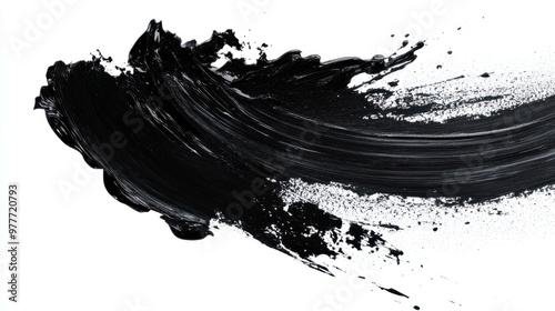 Abstract black in splash, paint, brush strokes, stain grunge isolated on white background, Japanese style with Generative AI. transparent background