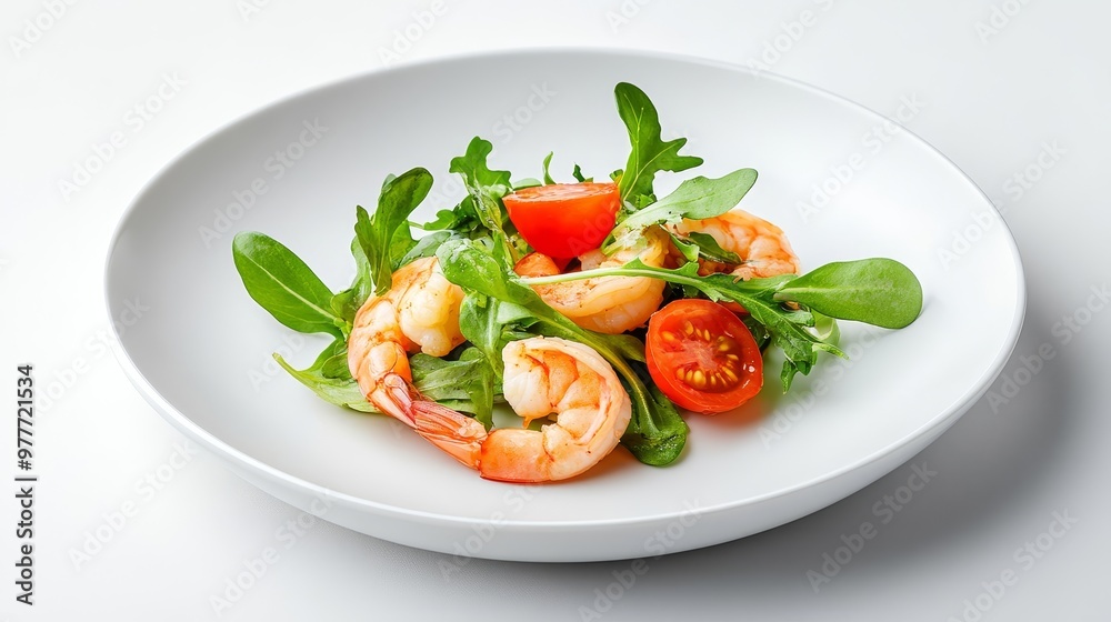 Shrimp dish, red shellfish, gourmet seafood cuisine. Shrimp dish, red shellfish, gourmet seafood cuisine.