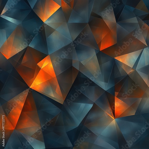 Polygonal shapes with contrasting colors in motion