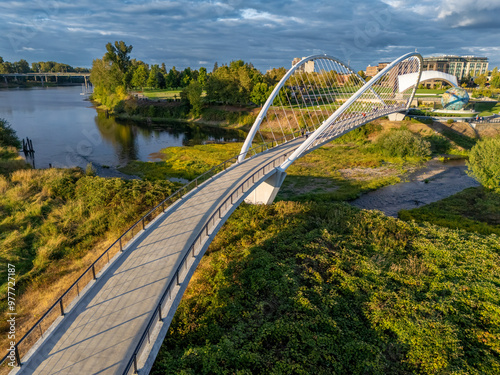 Storm Clouds Sunset Peter Minto Bridge Salem Oregon Salem Riverfront Park photo