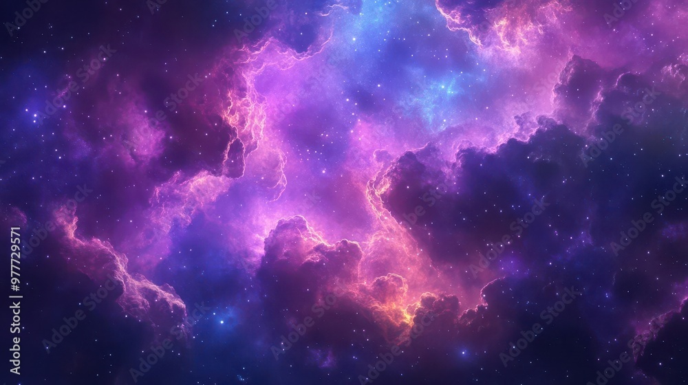 Fototapeta premium aweinspiring nebula clouds and cosmic dust vivid colors swirling in deep space science fiction illustration