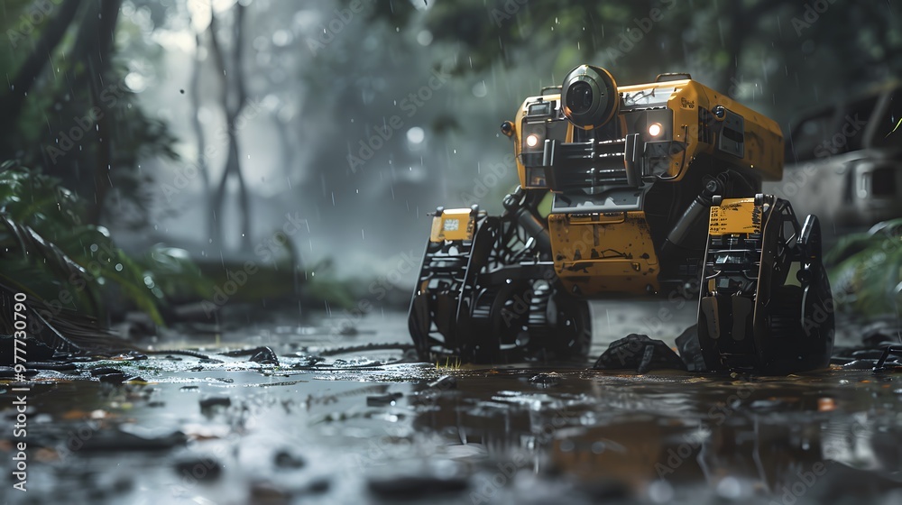 Rescue Robot: A rugged robot navigating through disaster debris, searching for survivors and providing assistance.
Rescue Robot: A rugged robot navigating through disaster debris, searching for survivors and providing assistance.