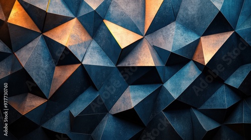 Polygonal shapes with contrasting colors in motion