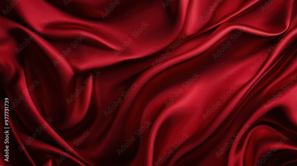 A red fabric with a pattern of waves. The fabric is very soft and smooth. The color red is dominant in the image A red fabric with a pattern of waves. The fabric is very soft and smooth. The color red is dominant in the image